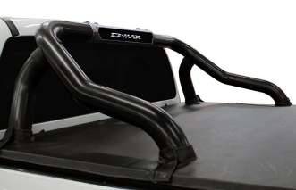 Black Coated Stainless Steel GEN7 D-Max Branded Double Cab & Extra Cab Sportsbar without brake light