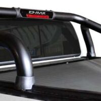 Polished stainless steel GEN7 D-Max branded double cab & extra cab RollaTop compatible sportsbar with PI cover